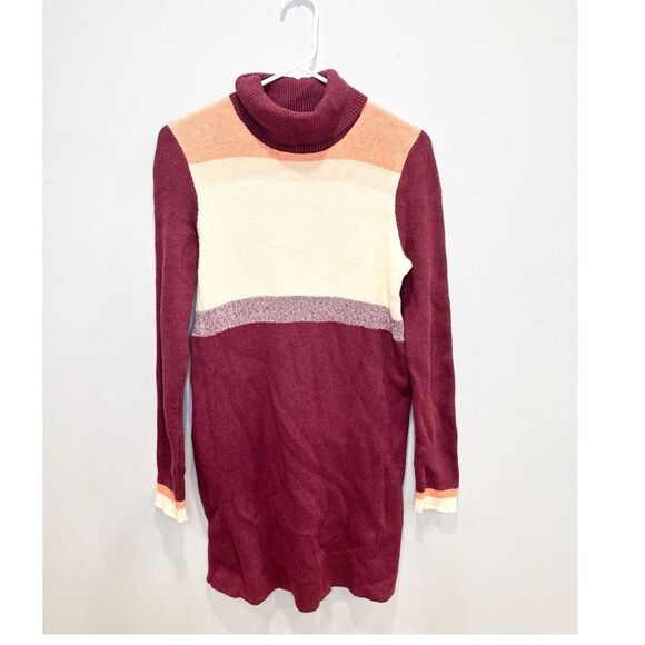 Free people winter break turtleneck color block sweater dress - Picture 2 of 5